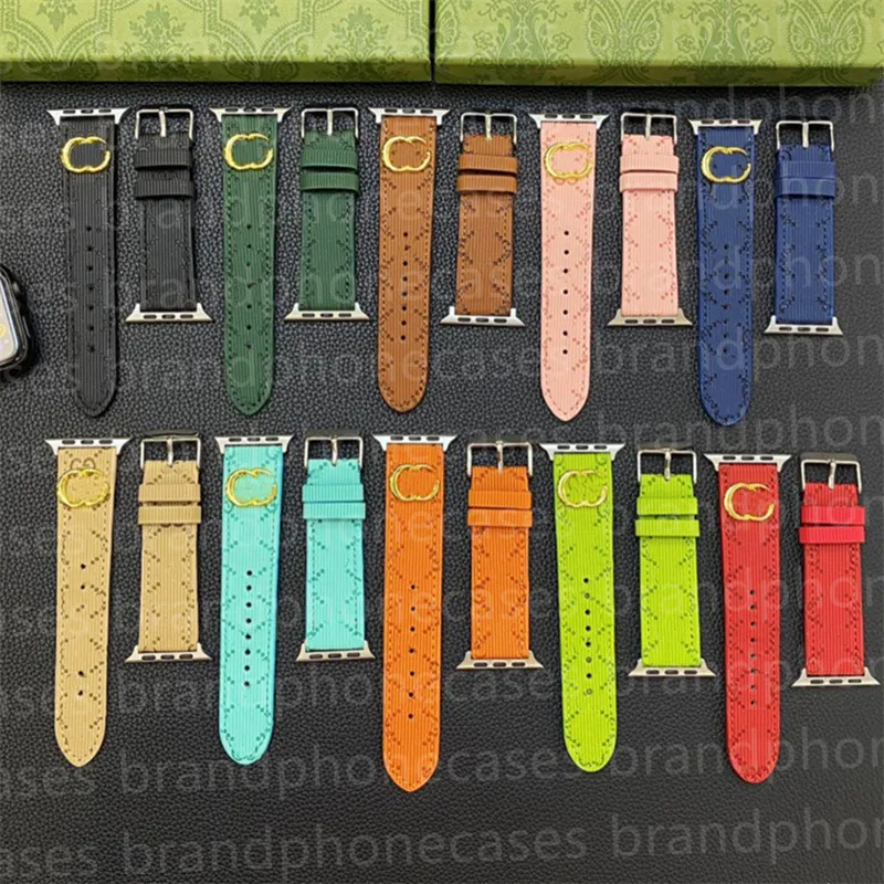 Watch Band Designer STRAP APPLE Watch pour Applewatch Ultra Bands Series 9 8 7 6 5 SE 49mm 40mm 41mm 45mm 44mm 38 mm 42 mm Bands de luxe en cuir en cuir