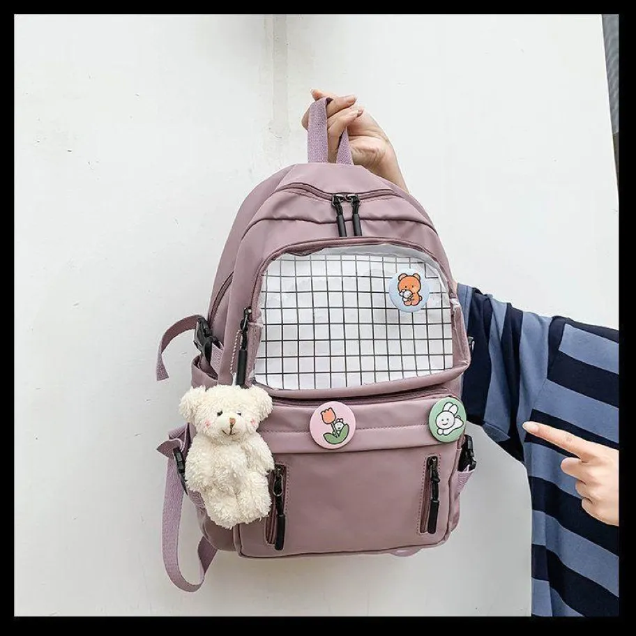 Backpack XMZZH Cute Bear Women Waterproof Fashion Female Shoulder Schoolbag For Teenage Girls College Student 261k