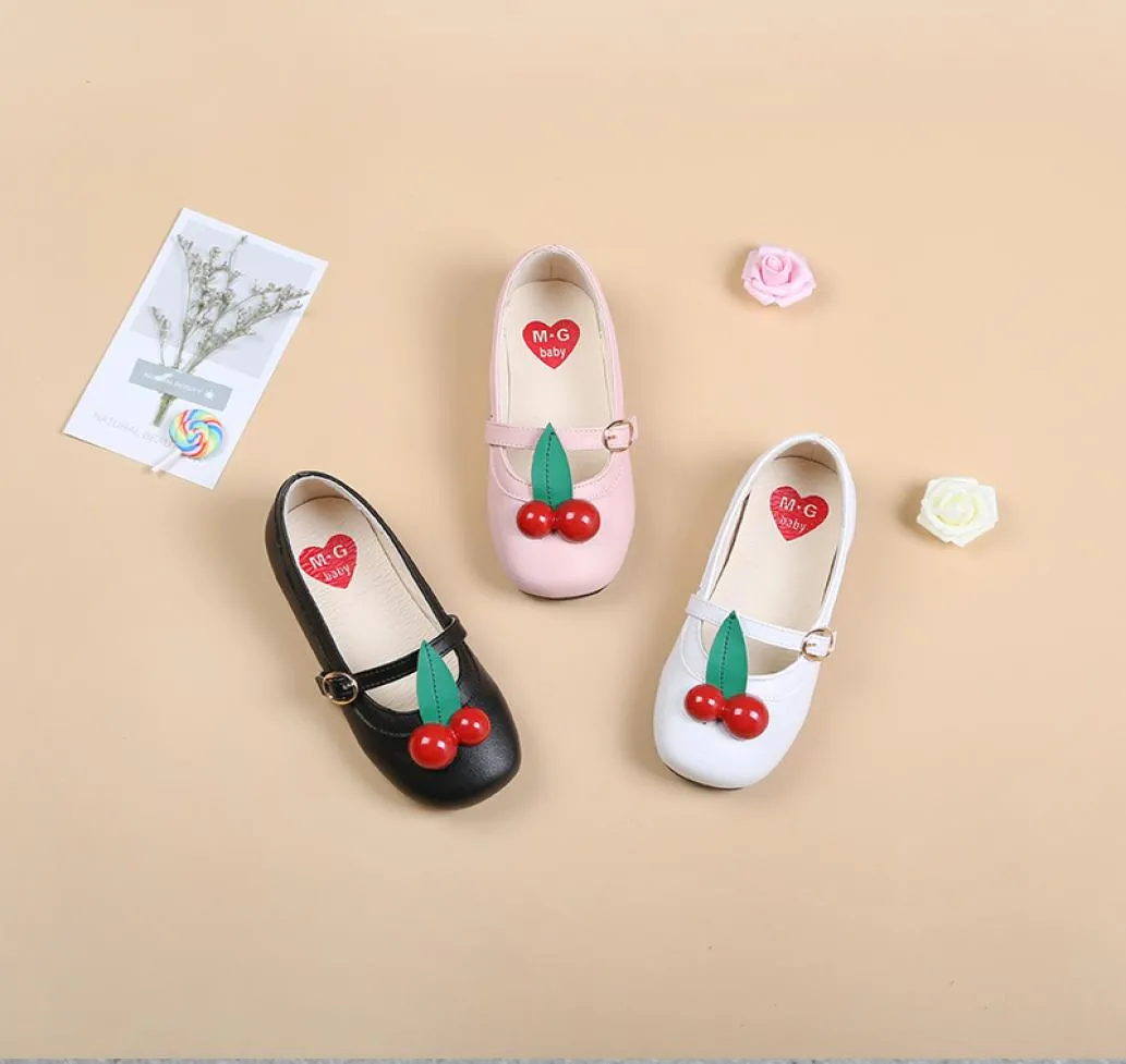 Babymeisjes schoenen mode kinderen sneakers meisjes kersen accessoires zacht bodem pu lederen schoenen baby prinses schoenen 7366022