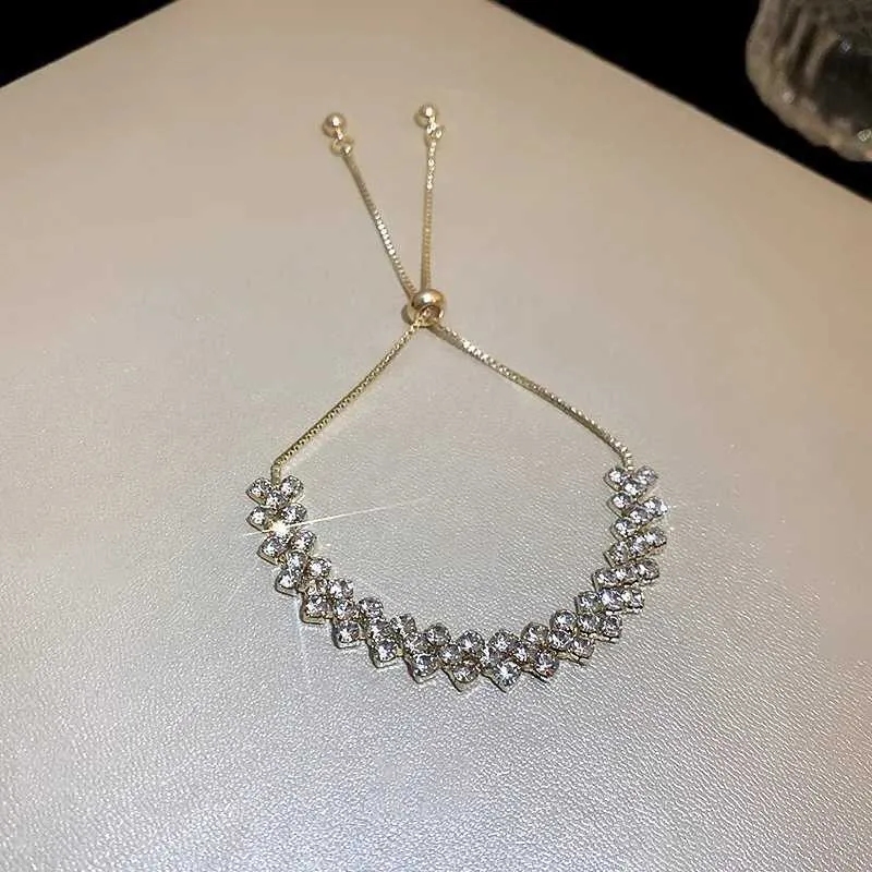Adjustable Rhinestone Bangle Bracelet With Zircon For Women_voghion.com