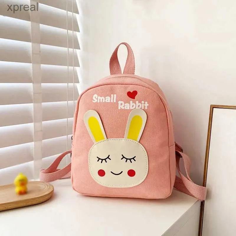 Mochilas Cartoon Rabbit Childrens Mackpack Adequado para meninas meninos Sacos de crianças ajustáveis Bolsas de ombro de crianças impressas fofas