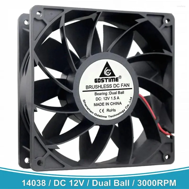 コンピューター冷却gdstime 14cm 14038 dc 12v 2pin 2つのボールベアリング140x140x38mm 140mm強力な冷却ファン