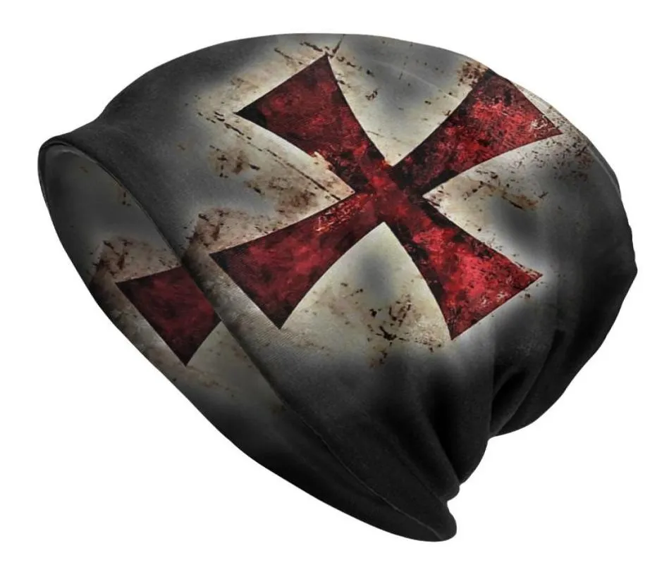 Berets Knights Templar Men Women039s Bons de bonnet Cross Crost Hat Earmuff Bonnet Skullies Boneies2828917