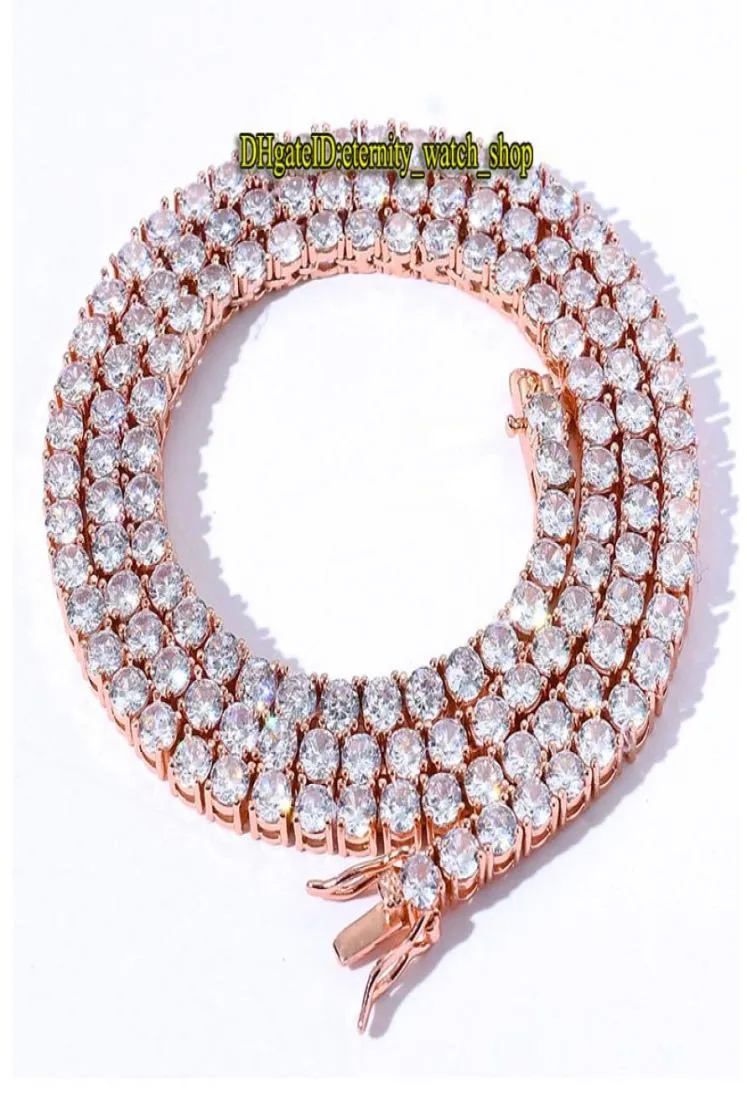 2022 ÉTERNITY GESTES DE TENNIS CHAMINE DE TENNIS EUROPUR ENTÉRIEUR ENVIR ET AMÉRIQUE 3MM ROSE GOLD CZ DIAMOND MENS Iced Out Diamonds Bracelet Collier7085062