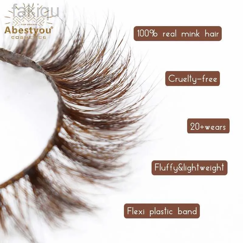 Faux cils Abetyou 5d True Sable Brown Natural Short Coels Band transparent Réutilisable Wispy Eyelash Extender for Womens Makeup D240508