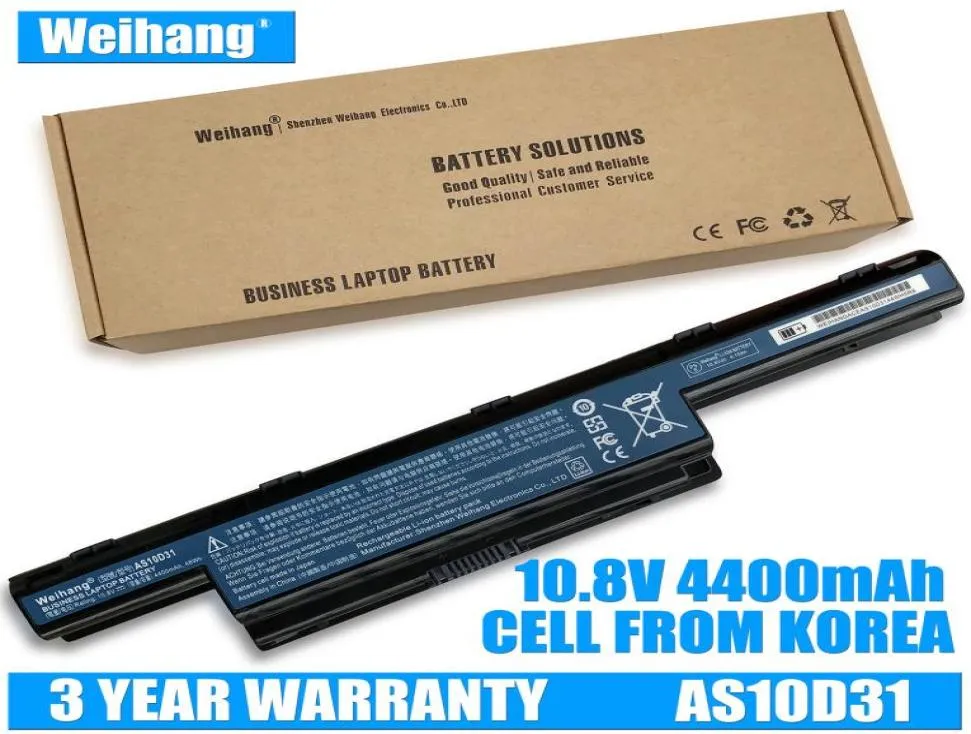 Korea Cell 4400MAH Weihang -batterij voor AS10D31 AS10D51 AS10D61 AS10D41 AS10D71 voor Acer Aspire 4741 5552G 5742 5750G 5741G8100340