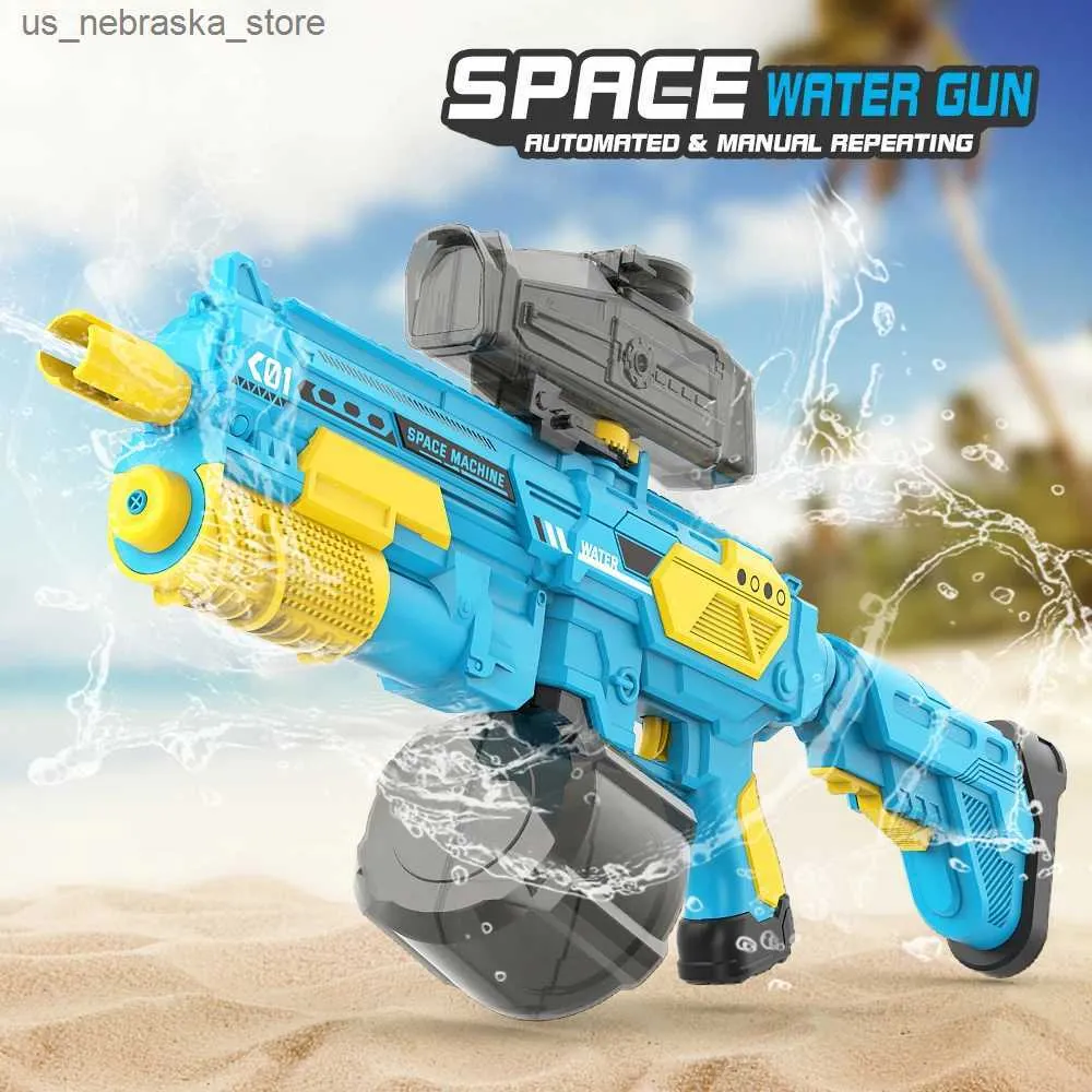 Plack Play Water Fun M416 Space Electric Gun o wysokiej pojemności Pistolet Pistolet Zabawka W pełni automatyczne letnie prezenty na plażę dla dzieci i dziewcząt Q240408