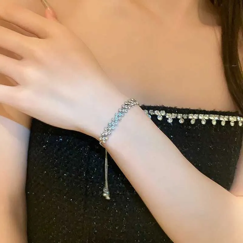Adjustable Rhinestone Bangle Bracelet With Zircon For Women_voghion.com