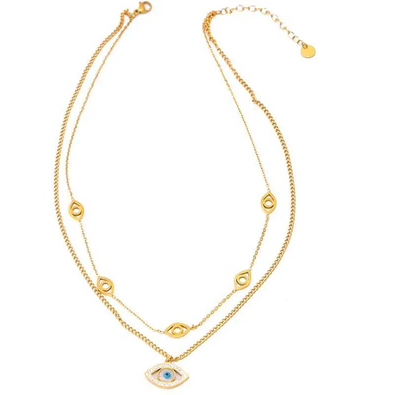 Súprava šperkov evil eye z nehrdzavejúcej ocele so zirkónom_voghion.com