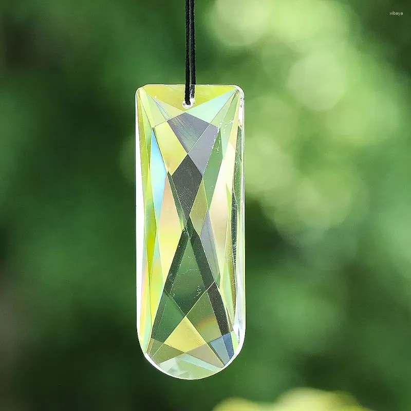 Decoratieve beeldjes 75 mm Clear Drop Crystal Glass Crafts Suncatcher Prism gefacetteerd kroonluchter hanger Diy Home Wedding Decoratie