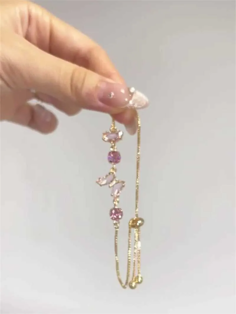 Bracciale farfalla regolabile con cristallo oro per donna_voghion.com