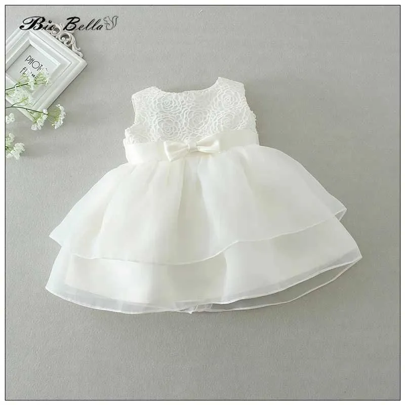 Doopjurken Princess Dress Tutu Big Bowkent Lace First Baptist Birthday 0-24 maanden Pasgeboren pestidos Pagan Elegante kleding Q240507