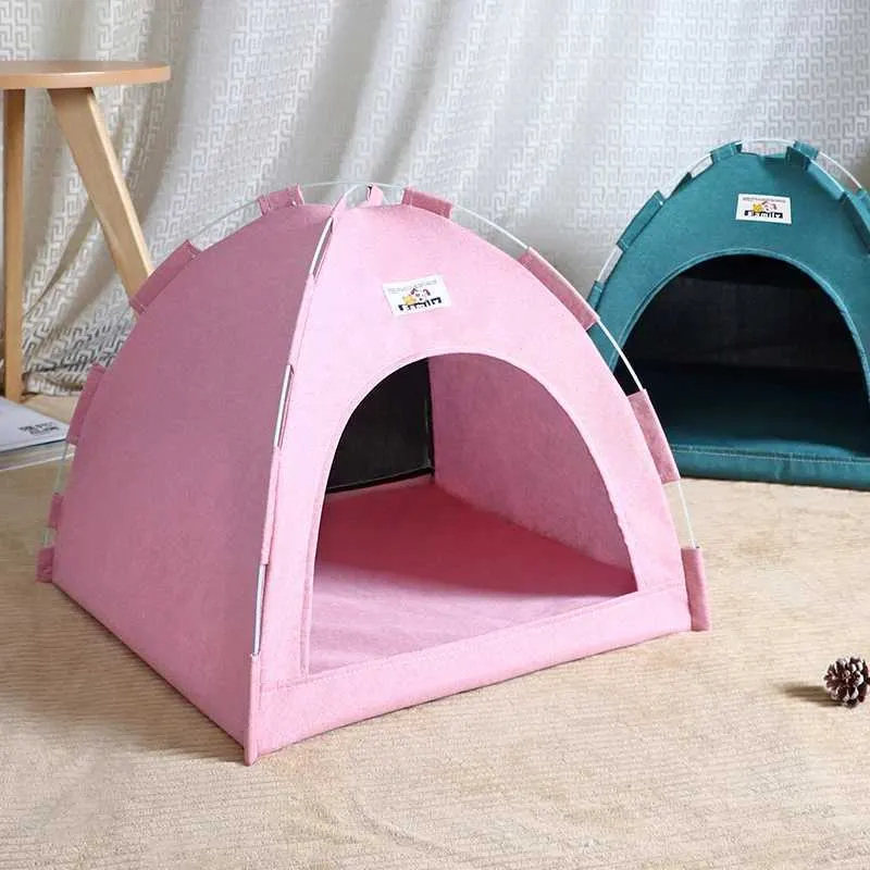 Katzenbetten Möbel Haustier Zeltbett Wärme Matte Katzen Schlaf Haus Versorgung Kätzchen Welpen Zelte Höhlen Welpen Klapphautprodukte Haustier Accessoires D240508