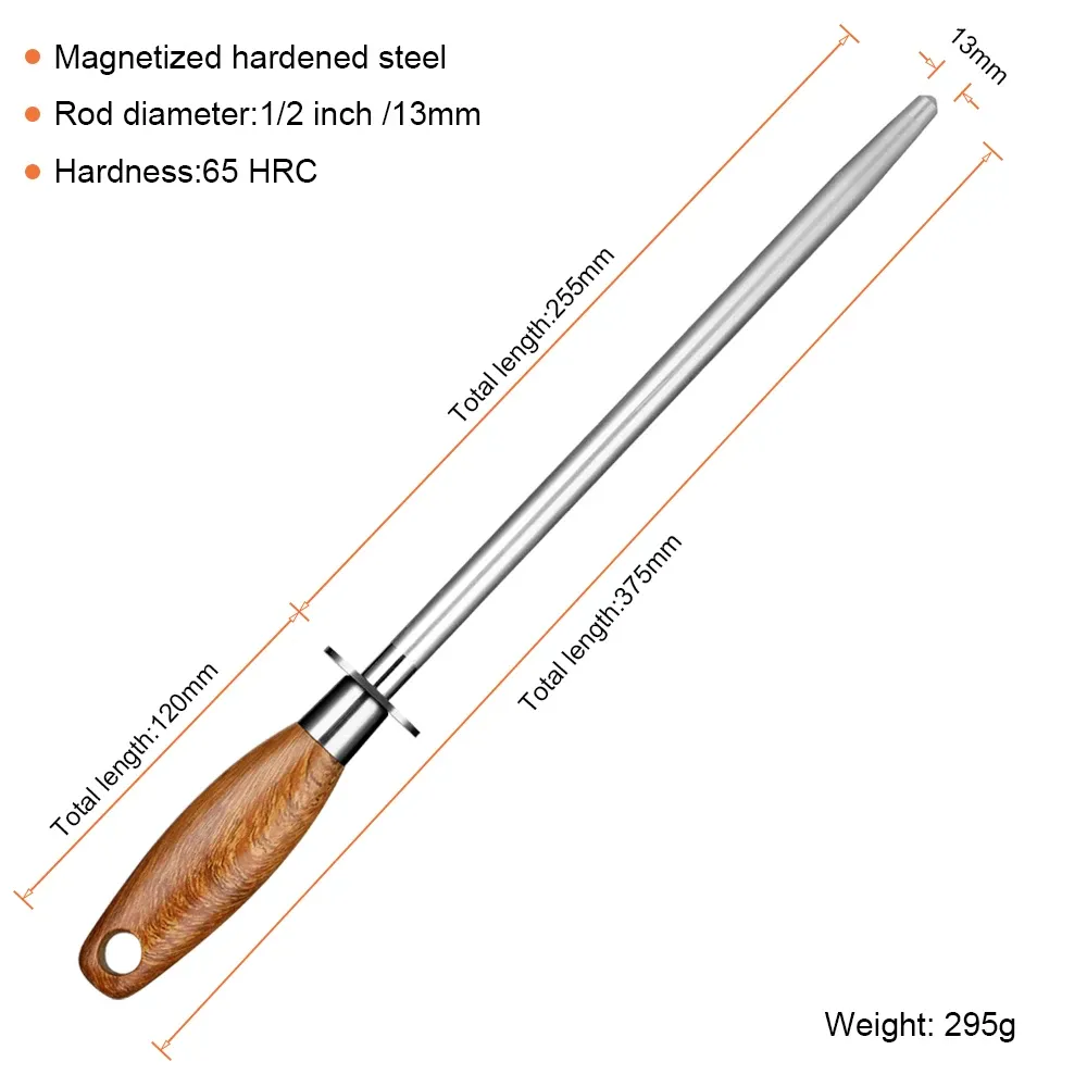 Diamond Knife Sharping Stick Stick Kitchen Kitchen Sharnening Rod Chef Profissional Slaughter Knife 10 polegadas para todas as facas tesoura