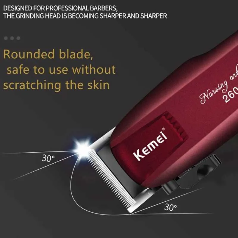 Trimmer des cheveux Kemei PG2600 Claign-coiffure réglable Clipper professionnel Barber Hair Trimm for Men Electric Beard Machine de coupe de cheveux RECHARAGE T240507