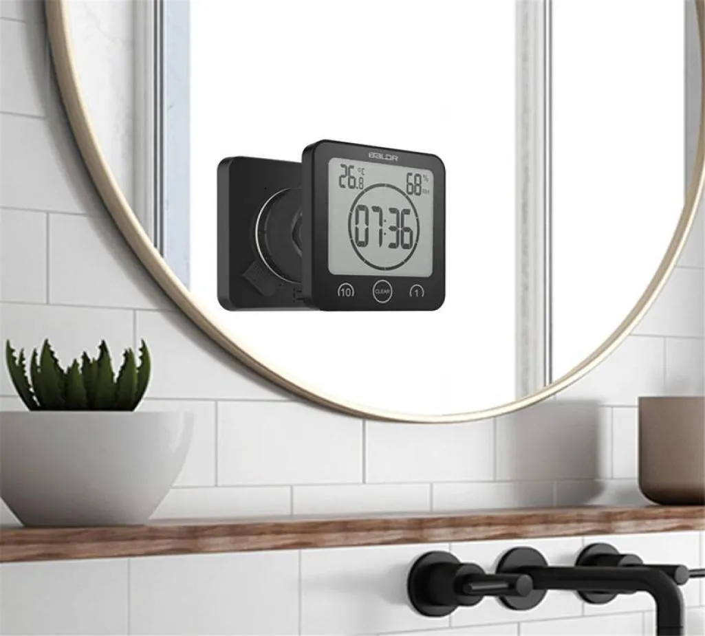 Su geçirmez termometre higrometre dijital banyo duş duvar standı saat nem sıcaklığı özel zamanlayıcı fonksiyonu duş kitc814297