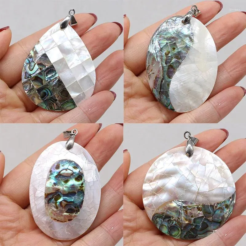 Colliers pendants fins naturelles naturales de nacre de perle art des charmes d'eau pour les bijoux d'été faisant des boucles d'oreilles de collier de bricolage