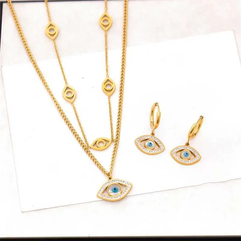 Súprava šperkov evil eye z nehrdzavejúcej ocele so zirkónom_voghion.com