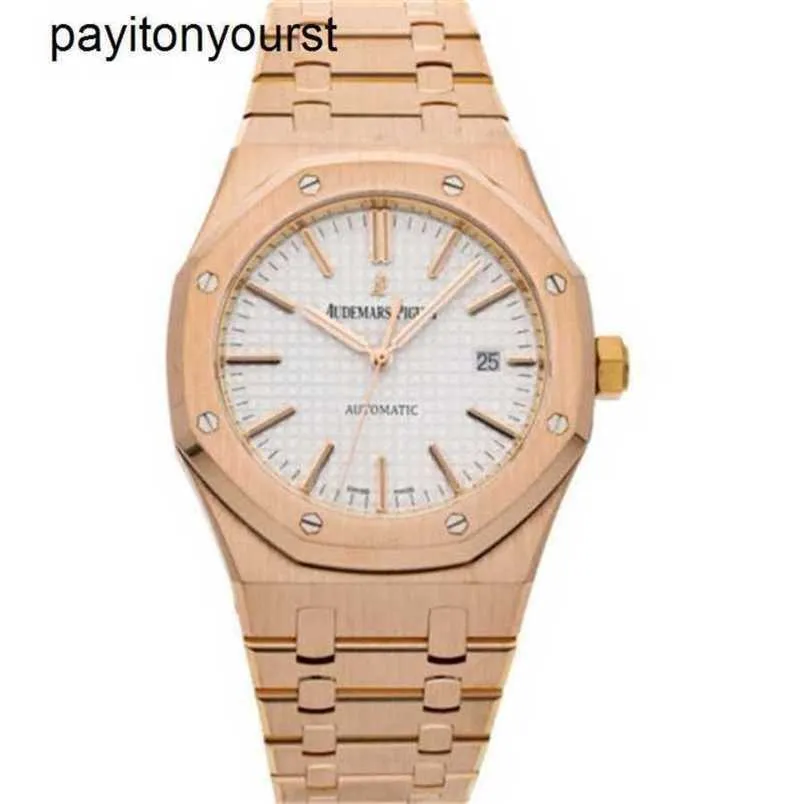 Designer Audemar Pigue Watch Royal Oak Apf Factory Auto Rose Gold Men Bracelet 15400or.oo.1220or.02