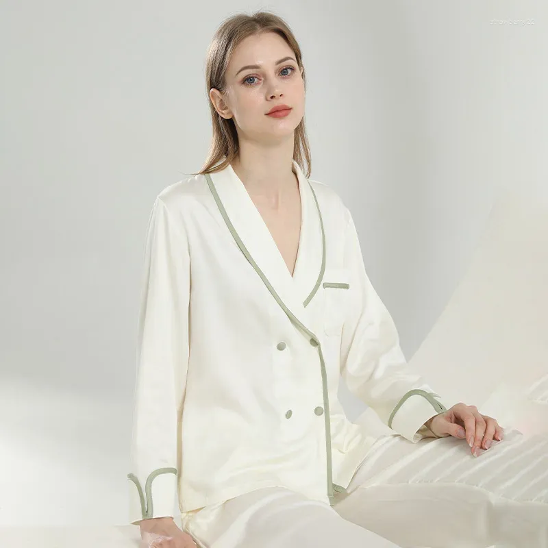 Frauen Nachtwäsche -Pyjama Set Lyocell Hochqualität lässige lässige einfache Heimnachtung weiche Frauen Schlafsets