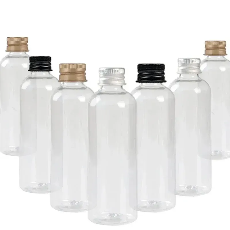 Bottles 30Pcs 5/10/20/30/50/60/100/120ML Plastic Bottle with Aluminum Screw Cap Cosmetic Container Travel Kits Portable PET Lotion Cream