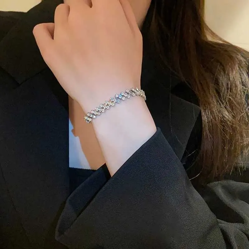 Adjustable Rhinestone Bangle Bracelet With Zircon For Women_voghion.com
