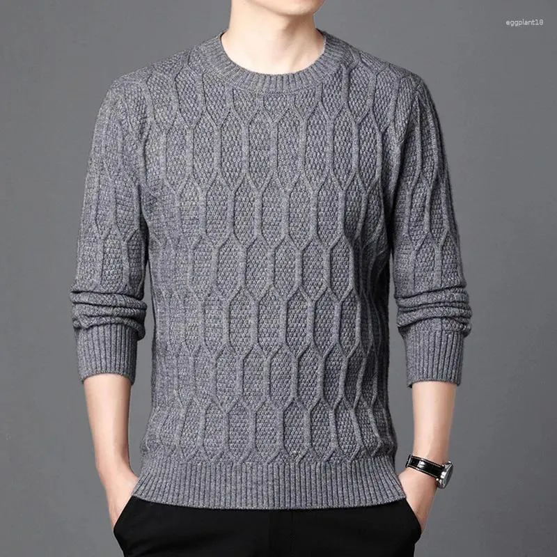 Camiscedores masculinos outono inverno lazer japonês sweater quente pullovers sólidos jumpers grossos malhas de malhas redonda de pescoço de roupas casuais a75