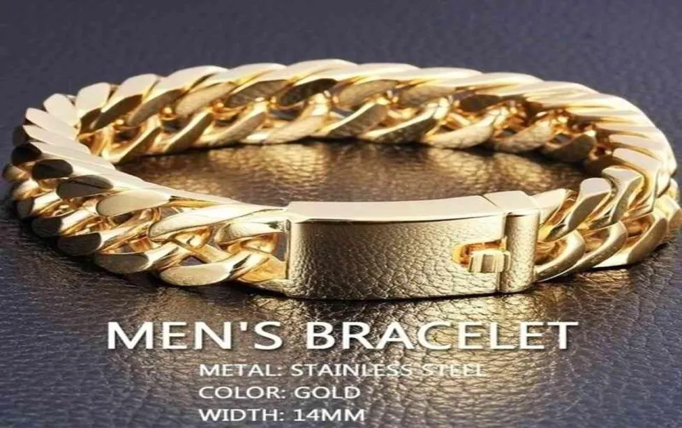 Armbänder für Männer Mode goldplattiert Armband Persönlichkeit Maskuline Charme Doppelschnalle Armband Schnappknopf Schmuck Large Luxury2334636