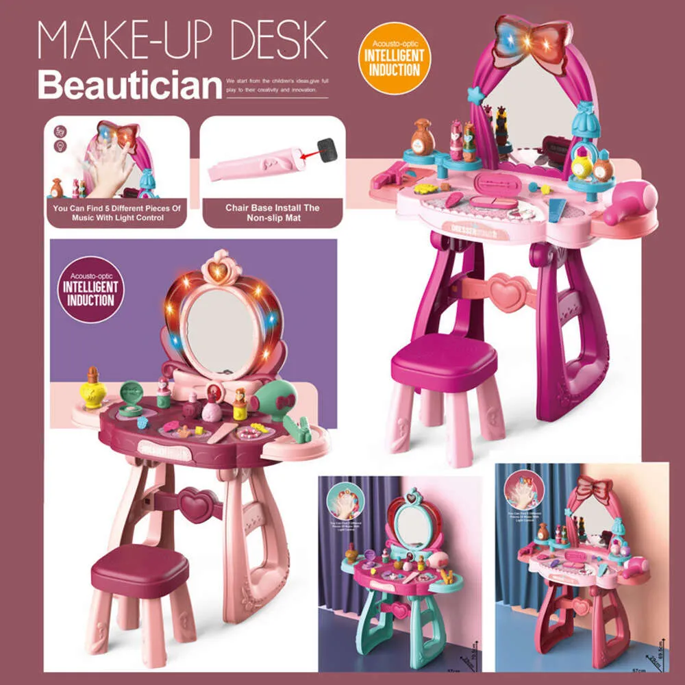 Kindereinführung Music Girl's Dressing Tischzubehör Set Simulation tun vor, dass Haushalts-Make-up-Spielzeuge spielen