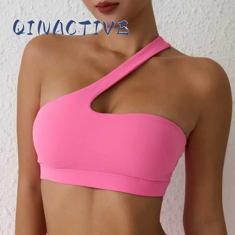 Roupa íntima ativa qinactive Sport Bra High Stretch conforty Affy One-Shoulder Roupa Mulheres Fitness Gym Top Women Women Running Workout Yoga Clothing D240508