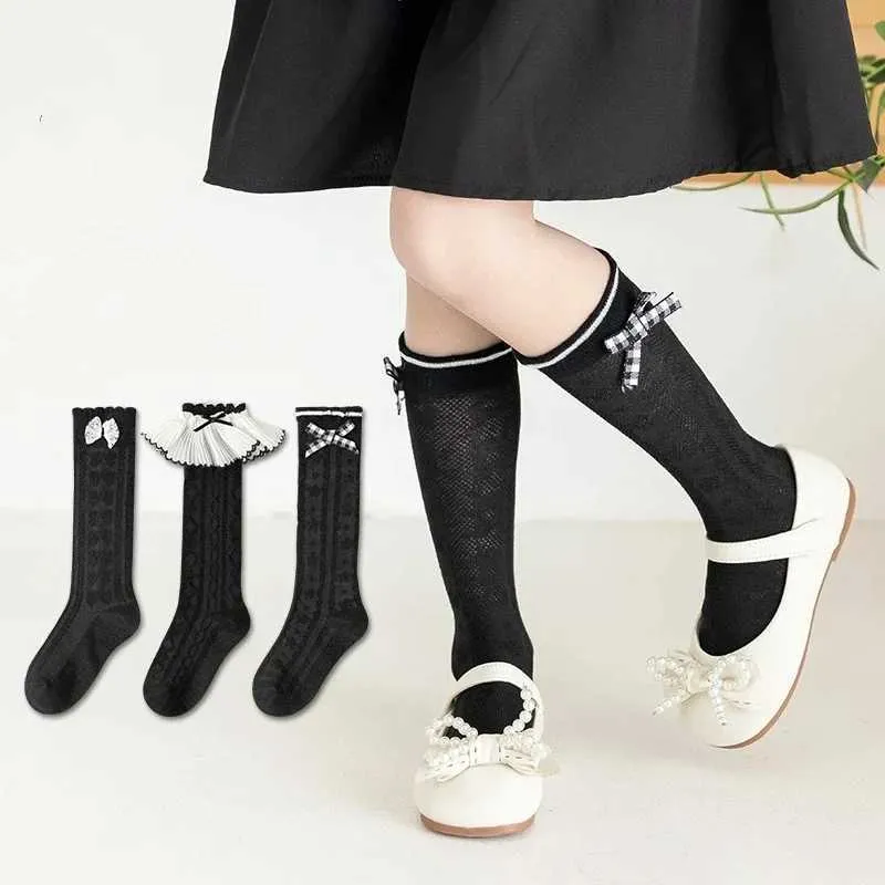 Chaussettes pour enfants bébé d'été bébé fille fille mignonne jk chaussettes enfants couleurs noires