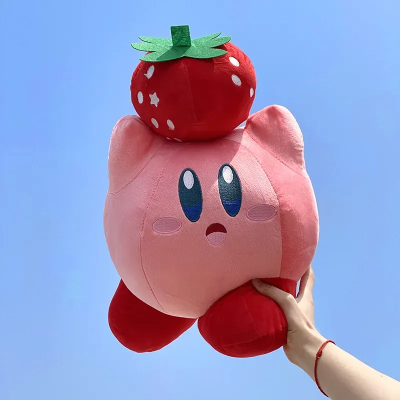 New 30cm cute strawberry Kirby plush soft throw pillow gift game prizes