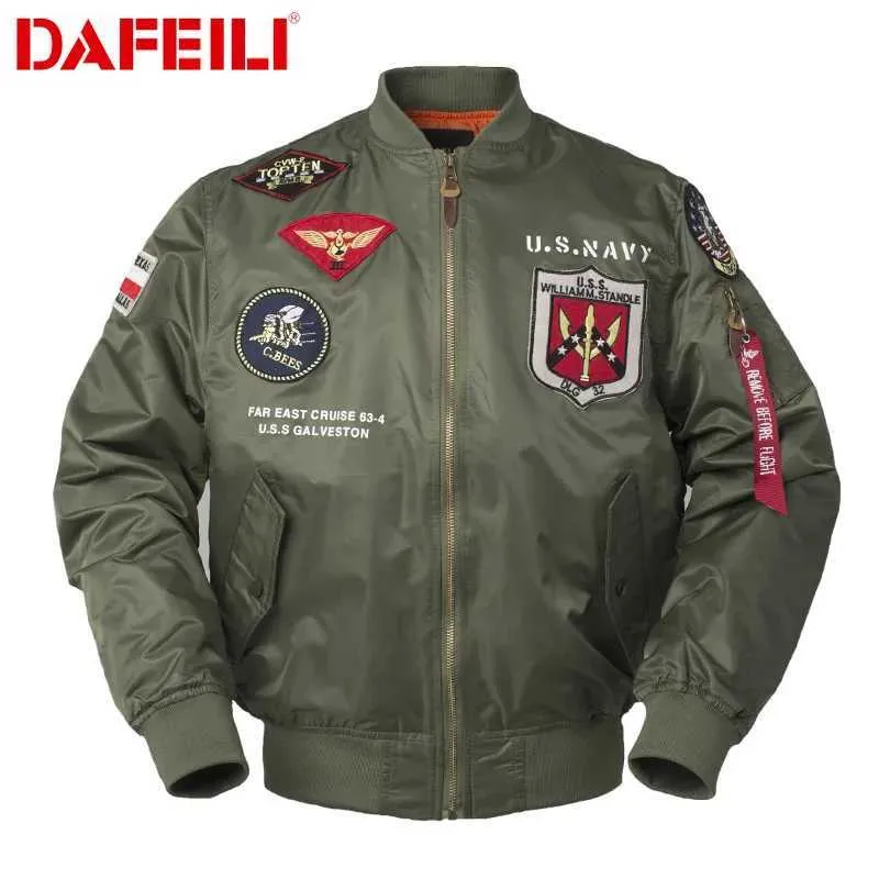 Vestes masculines Eili High Quty Military Fashion Casual Boy Boy Youthweight Lightwear Satin Flight Flight Flighber Jacket Men T240507