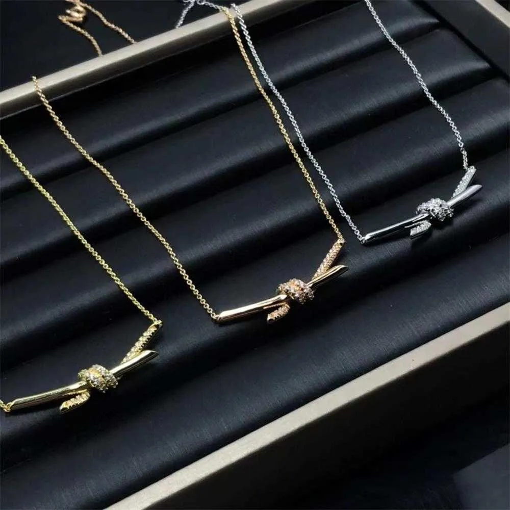Anhänger Halsketten Pai di jia double t hochwertiger Schmuck Kreuzknoten Halskette Miss GH GE SCHWER