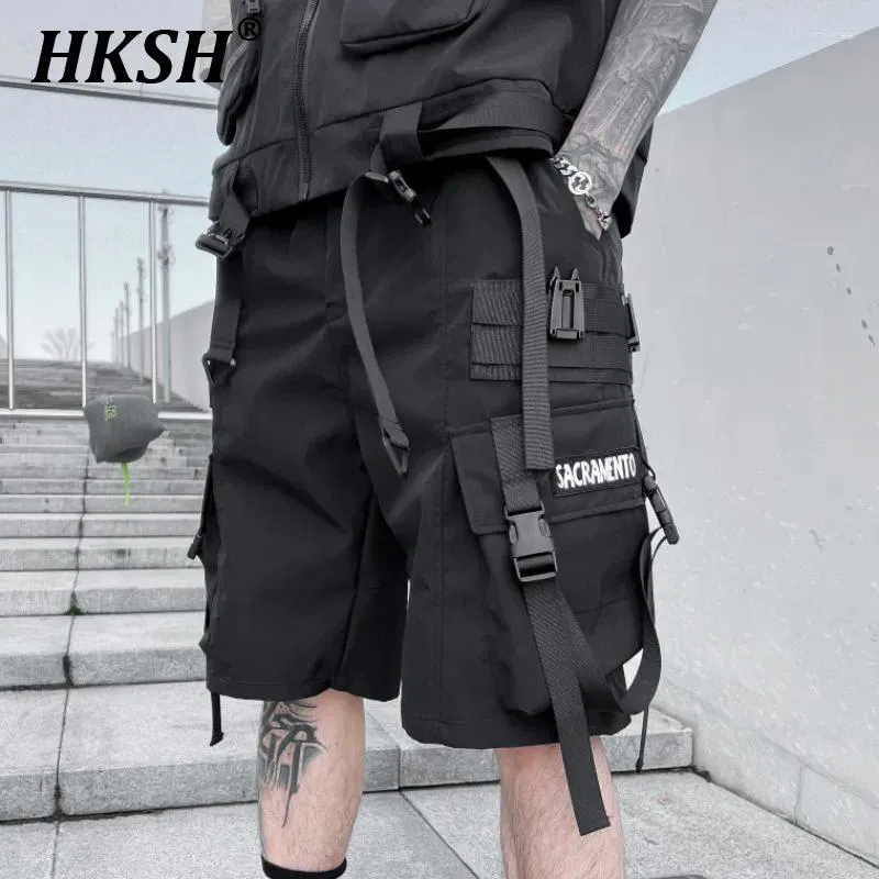 Shorts maschile HKSH Summer Techwear Dark Tactical Punk Sliose Drive Kind Lunghezza Trend Casual High Street Capris HK0667