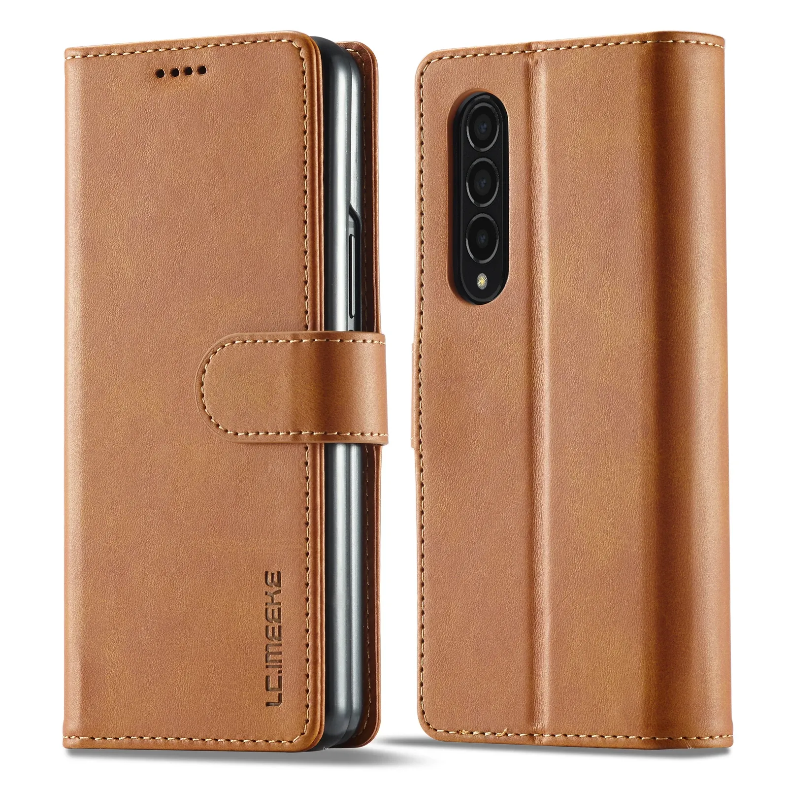 Casos Flip Cards Solt Leather Caso para Samsung Galaxy Z Fold 5 4 3 5g Card Pocket Flip Flip Tampa Carteira Bolsa Fold5 Coque da bolsa