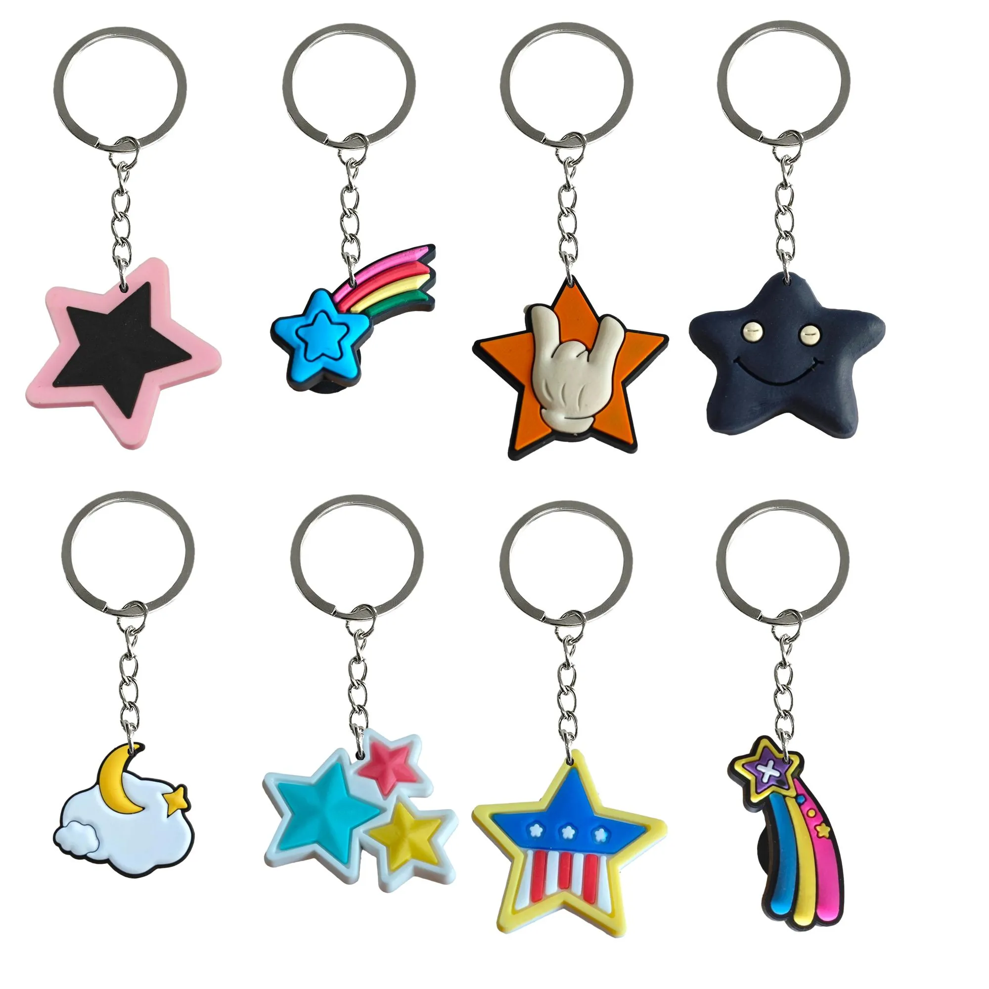 Key Rings Star Keychain for Goodie Bag Stuffers Supplies Keychains Party Favors Sackepacks Sac à dos SCOLOG SCOLOG STOCH STOCKS CHRI OTY2O