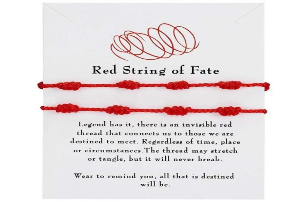 Bracelets de couple de tennis pour copine copine cadeaux des relations longue distance correspondant à Bracelet lui ses 7 chaînes rouges de fate8649204