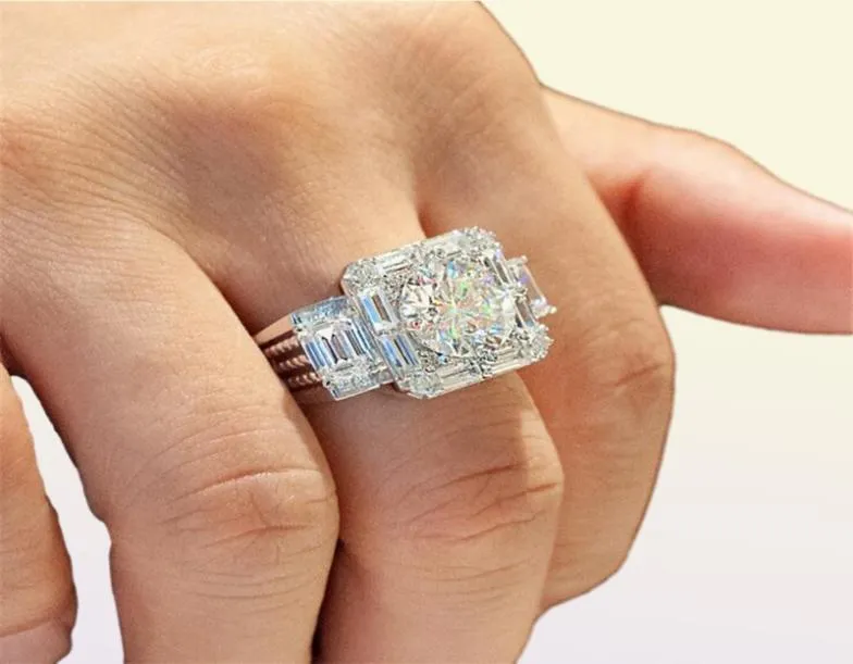 2020 Top Sell Sparkling Luxury Jewelry Man 925 Sterling Silver T Princess Cut Moissanite Diamond Party Eternity Men Wedding LZ1399189668