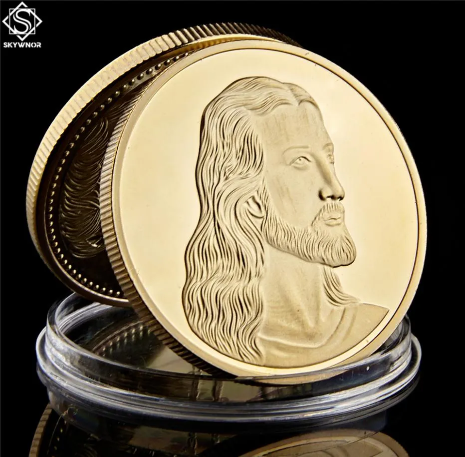 Leonardo da Vinci 24K Gold Plated Coin Collectibles Craft Last Supper Jesus Christian Souvenirs Badge Euro Medal2283306