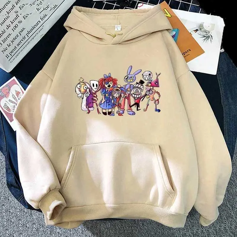 Heren Hoodies Sweatshirts De verbazingwekkende digitale circusgangle hoodie vrouwen Harajuku esthetische kawaii hoodies schattige vintage pullovers sweatshirts t240507