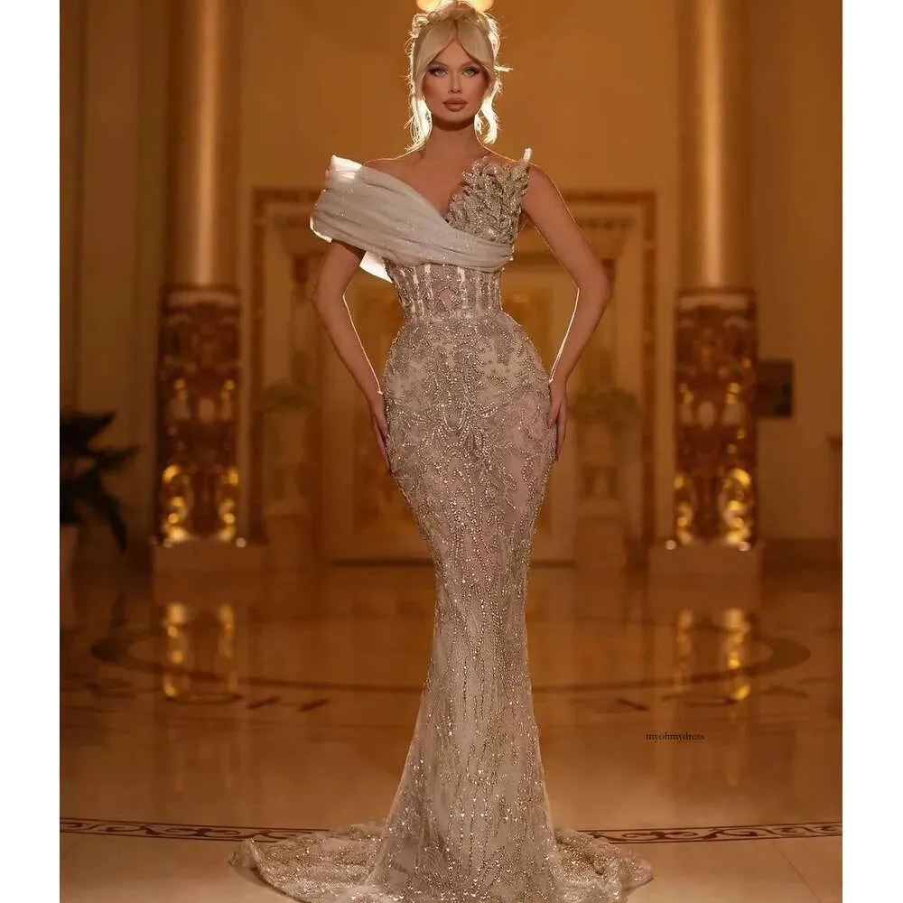 Caramel Beaded High Neck Mermaid Evening Dress Plus Size LA71747A main image 0