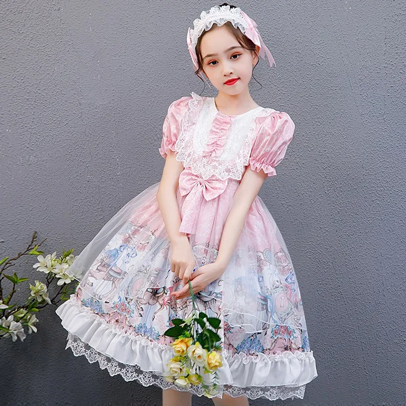 Jupe pour enfants 2024 Spring Nouvelle femelle Bébé coréen Version de Lolita Children's Princess Robe