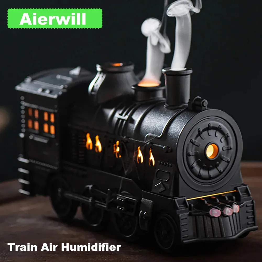 Aierwill Train Air Humidifier 초음파 아로마 테라피 디퓨저 미스트 메이커 향기 에센셜 오일 아로마 디 퍼스 원격 제어 240508