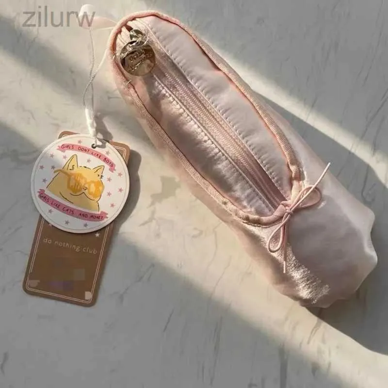 Bolsas de cosméticos peti trutas tênis de balé rosa Bolsa de maquiagem criativa batom delineador saco de armazenamento cosmético Bolsa de lápis D240425