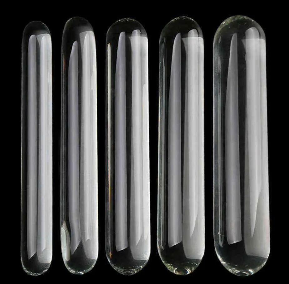 NXY Dildos Smooth Cylinder Glass Double Dildo Big énorme grand pénis clair Pring an anal stimulateur Spot pour les femmes LESBIEN SEX TOUEUR 1117970479