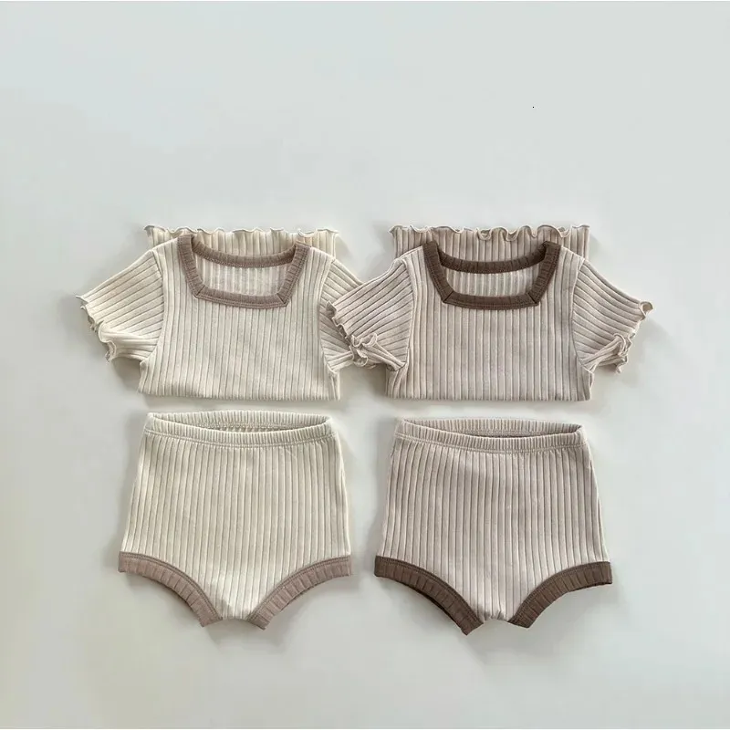 8964 Baby Clothing Set Summer Born Girls Suit Croit manche T-shirts