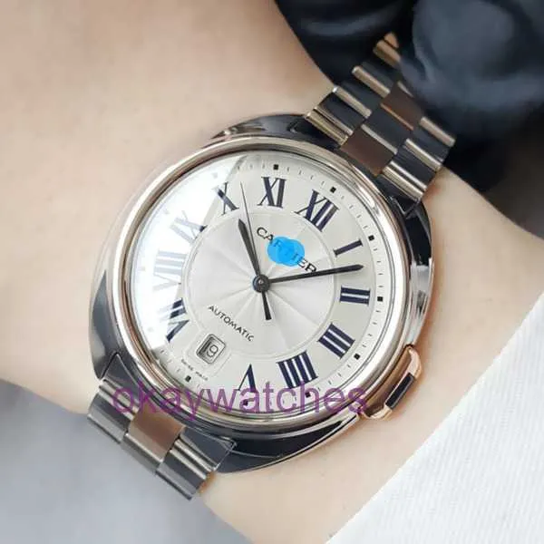 Cartre Luxury Top Designer Watches Automatic Mens Watch Key Series 18K Rose Gold Date Affichage mécanique W2CL0002 avec boîte d'origine
