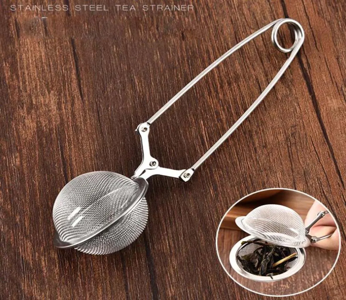 Outil en acier inoxydable à boule de thé cuillère en treillis de café Infuseurs avec des manches outils de cuisine 8594450