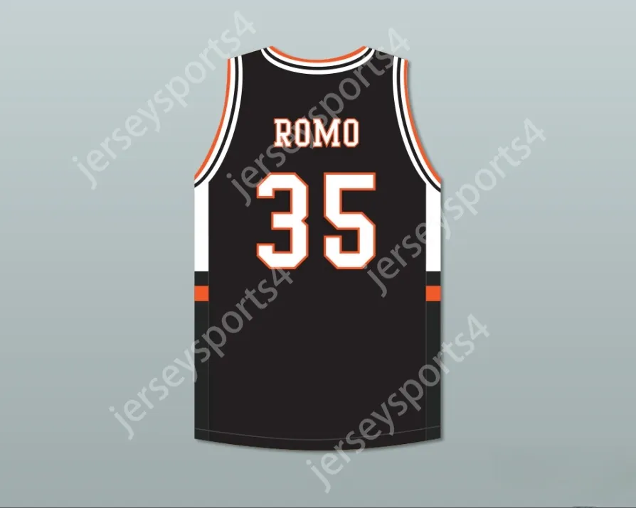 Custom Nay Mens Youth/Kids Tony Romo 35 Burlington High School Black Basketball Jersey z łatką zszywaną S-6xl